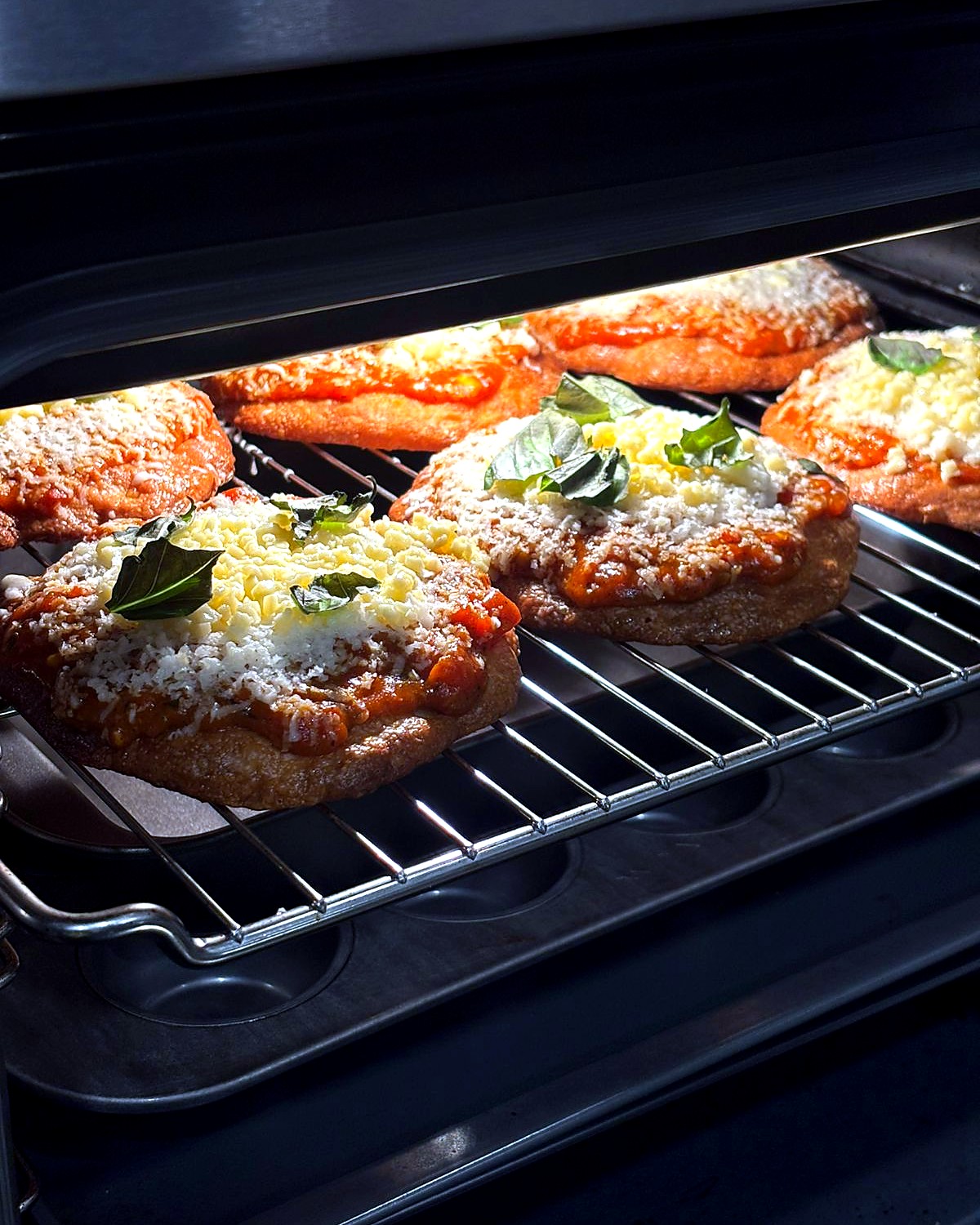 Aagara handmade pizzas finishing in the oven